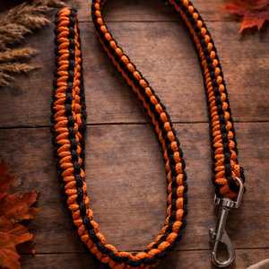 Laisse bicolore orange et noire