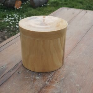 boîte en buis massif — pièce unique tournée à la main