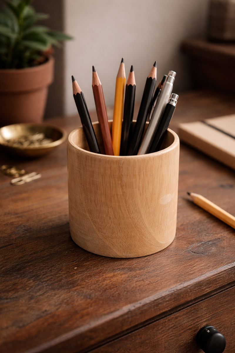 Pot à crayons en frêne massif